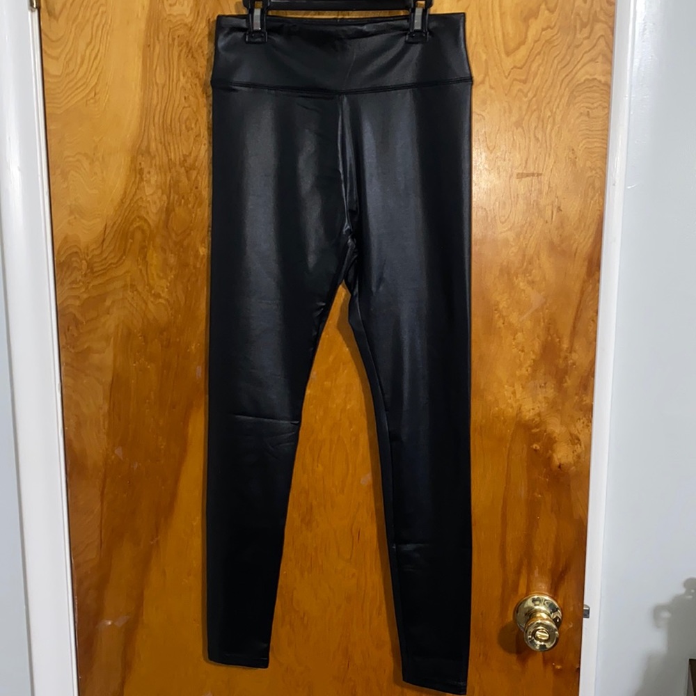 Faux Leather Leggings- Small